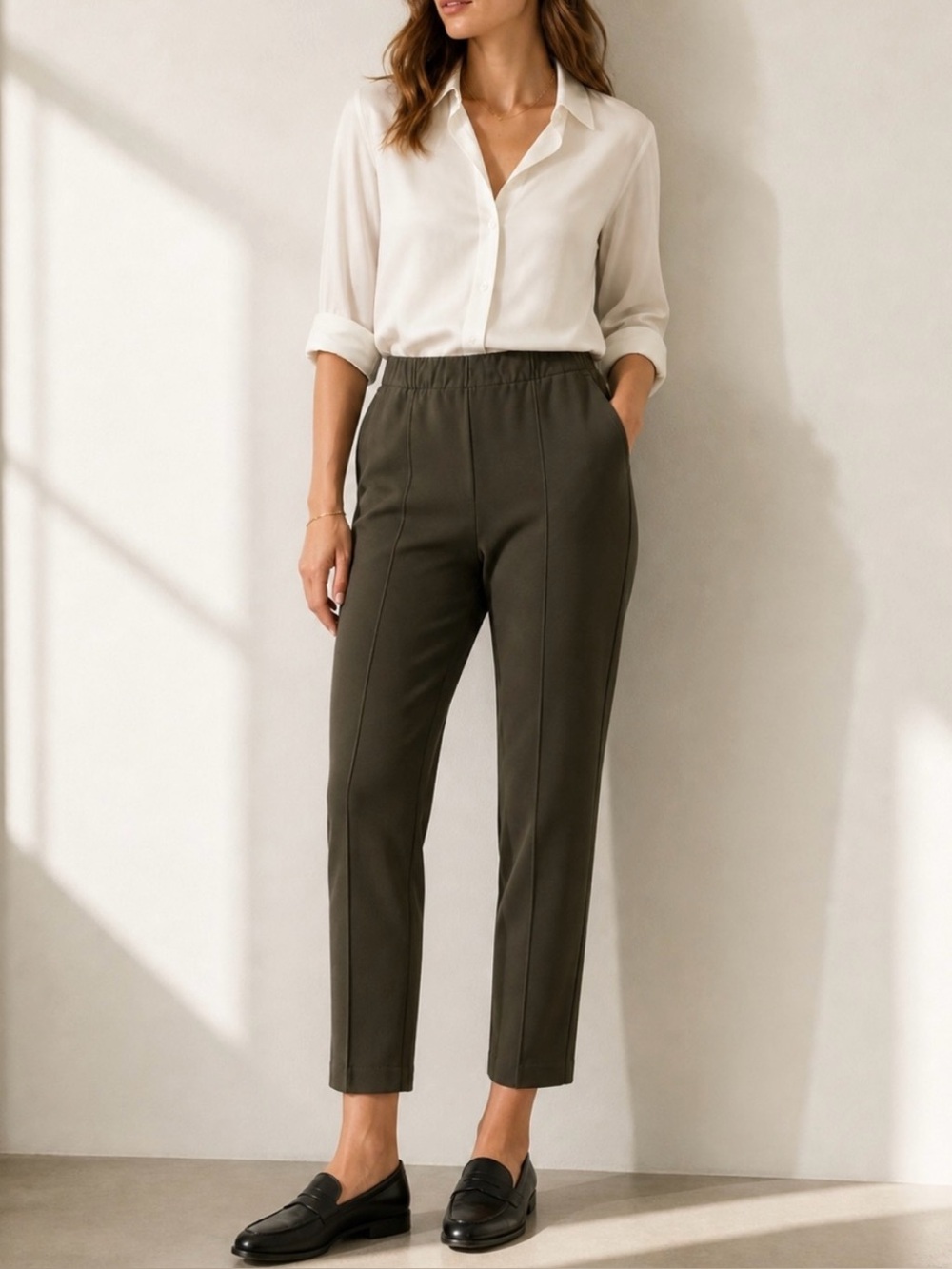 Everlane Comfy Pants The Dream Pant, XS (Women), Color Dark Forest Green (Olive)